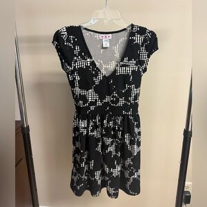 Black and White Patterned Mini Dress